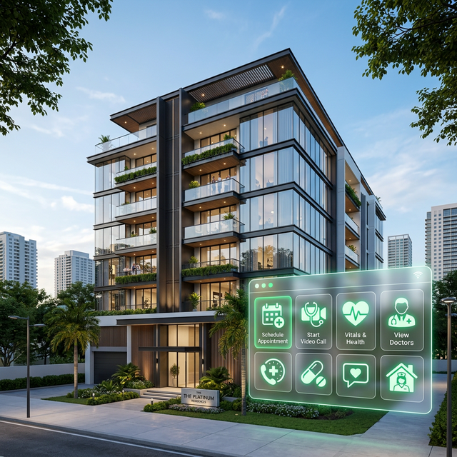 Condomínio moderno com telemedicina